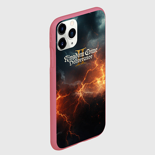 Чехол iPhone 11 Pro матовый Kingdom Come Deliverance 2 лого на небе / 3D-Малиновый – фото 2