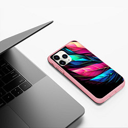 Чехол iPhone 11 Pro матовый Букет из цветных перьев - неон, цвет: 3D-баблгам — фото 2