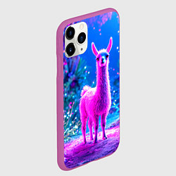 Чехол iPhone 11 Pro матовый Лама в розовом, цвет: 3D-фиолетовый — фото 2