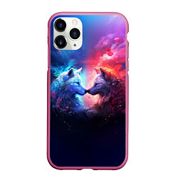 Чехол iPhone 11 Pro матовый Любовь хищников, цвет: 3D-малиновый