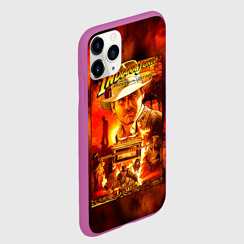 Чехол iPhone 11 Pro матовый Indiana Jones and the raiders of the lost ark / 3D-Фиолетовый – фото 2