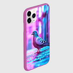 Чехол iPhone 11 Pro матовый Голубь в ярком городе, цвет: 3D-фиолетовый — фото 2