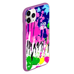 Чехол iPhone 11 Pro матовый Colorful abstraction - aloha, цвет: 3D-фиолетовый — фото 2