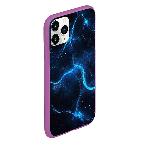 Чехол iPhone 11 Pro матовый Световые полосы / 3D-Фиолетовый – фото 2