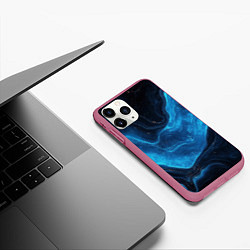 Чехол iPhone 11 Pro матовый Синяя холодная текстура, цвет: 3D-малиновый — фото 2