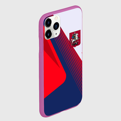 Чехол iPhone 11 Pro матовый Герб Москвы / 3D-Фиолетовый – фото 2