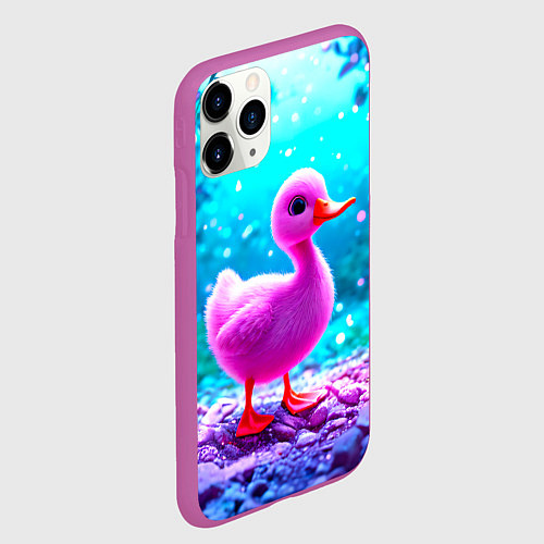 Чехол iPhone 11 Pro матовый Утеночек / 3D-Фиолетовый – фото 2