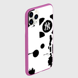 Чехол iPhone 11 Pro матовый New York yankees - baseball team pattern, цвет: 3D-фиолетовый — фото 2