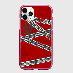 Чехол iPhone 11 Pro матовый Bio опасность, цвет: 3D-малиновый