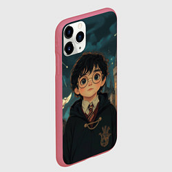 Чехол iPhone 11 Pro матовый Гарри Поттер и замки, цвет: 3D-малиновый — фото 2