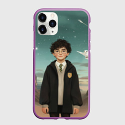 Чехол iPhone 11 Pro матовый Гарри Поттер и белая сова, цвет: 3D-фиолетовый
