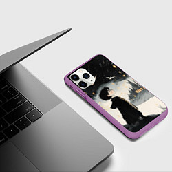 Чехол iPhone 11 Pro матовый Гарри Поттер и совы, цвет: 3D-фиолетовый — фото 2