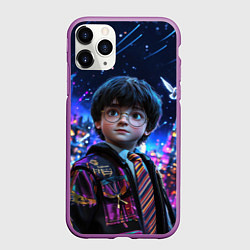 Чехол iPhone 11 Pro матовый Гарри Поттер и мегаполис, цвет: 3D-фиолетовый