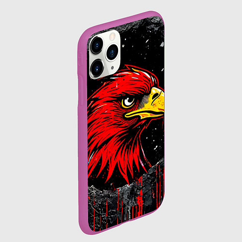 Чехол iPhone 11 Pro матовый Орел Атланта Хокс в стене / 3D-Фиолетовый – фото 2