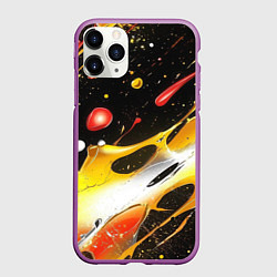 Чехол iPhone 11 Pro матовый Текстура краска, цвет: 3D-фиолетовый