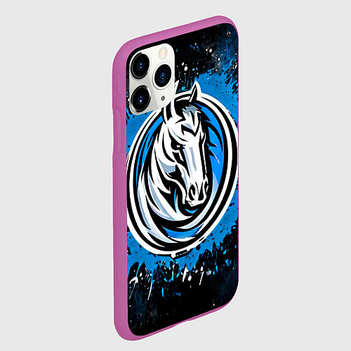Чехол iPhone 11 Pro матовый Даллас Маверикс лого / 3D-Фиолетовый – фото 2