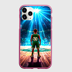 Чехол iPhone 11 Pro матовый Двадцатый из Бостон Селтикс, цвет: 3D-малиновый