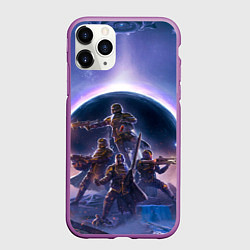 Чехол iPhone 11 Pro матовый Предзнаменования тирании Helldivers 2, цвет: 3D-фиолетовый