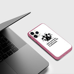Чехол iPhone 11 Pro матовый Роршах, цвет: 3D-малиновый — фото 2