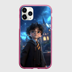 Чехол iPhone 11 Pro матовый Гарри Поттер в галстуке, цвет: 3D-малиновый