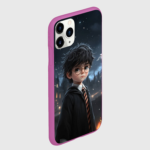 Чехол iPhone 11 Pro матовый Серьезный Гарри Поттер / 3D-Фиолетовый – фото 2