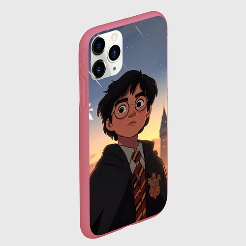 Чехол iPhone 11 Pro матовый Загадочный Гарри Поттер / 3D-Малиновый – фото 2