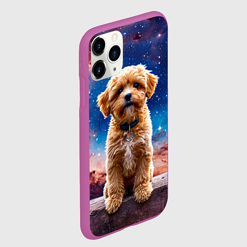 Чехол iPhone 11 Pro матовый Мальтипу в космосе / 3D-Фиолетовый – фото 2