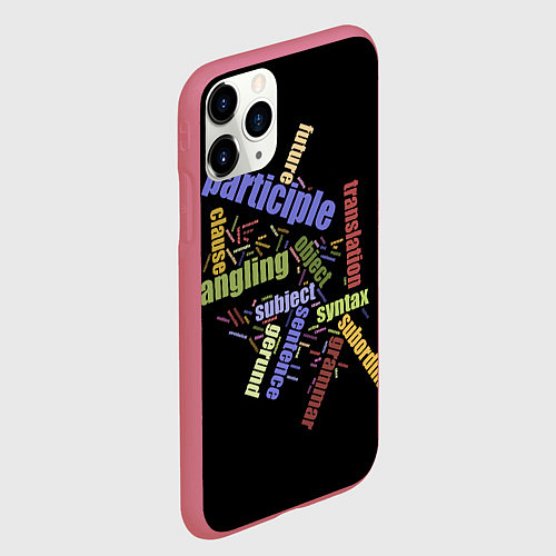 Чехол iPhone 11 Pro матовый Переводчик / 3D-Малиновый – фото 2