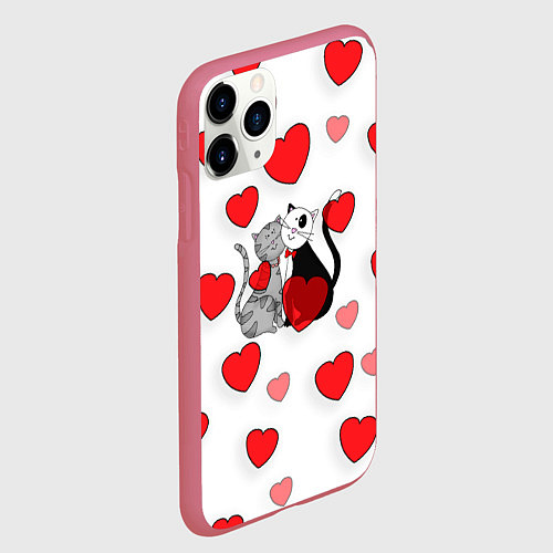 Чехол iPhone 11 Pro матовый Атмосфера любви / 3D-Малиновый – фото 2