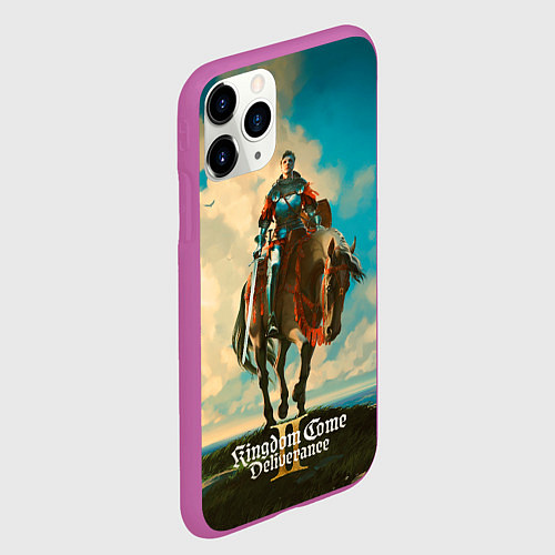 Чехол iPhone 11 Pro матовый Идржих на коне Kingdom come deliverence 2 / 3D-Фиолетовый – фото 2