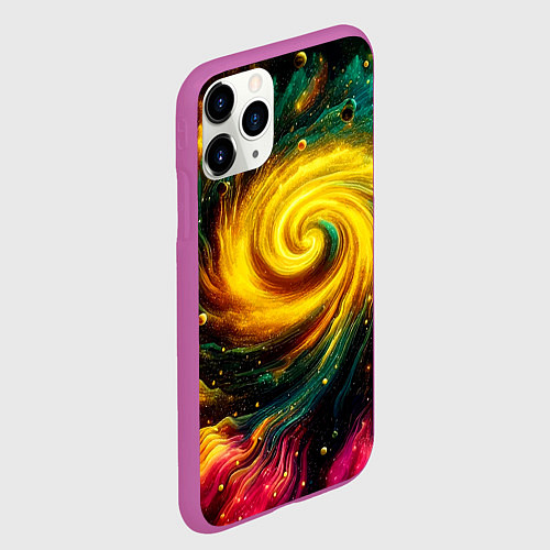 Чехол iPhone 11 Pro матовый Neon space - ai art fantasy / 3D-Фиолетовый – фото 2
