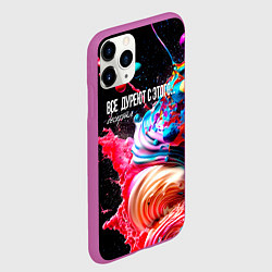 Чехол iPhone 11 Pro матовый Все дуреют с этого десерта, цвет: 3D-фиолетовый — фото 2