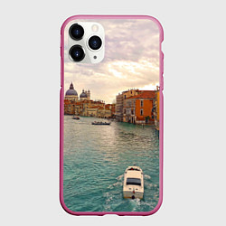 Чехол iPhone 11 Pro матовый Гранд-канал Венеции - городской пейзаж, цвет: 3D-малиновый