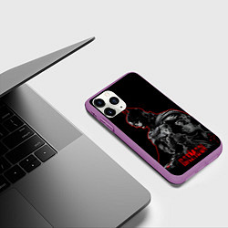 Чехол iPhone 11 Pro матовый Бэтмен и враги в ночи, цвет: 3D-фиолетовый — фото 2