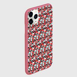 Чехол iPhone 11 Pro матовый Киберпанк шестиугольники красные, цвет: 3D-малиновый — фото 2