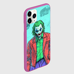 Чехол iPhone 11 Pro матовый Джокер в красном костюме, цвет: 3D-фиолетовый — фото 2