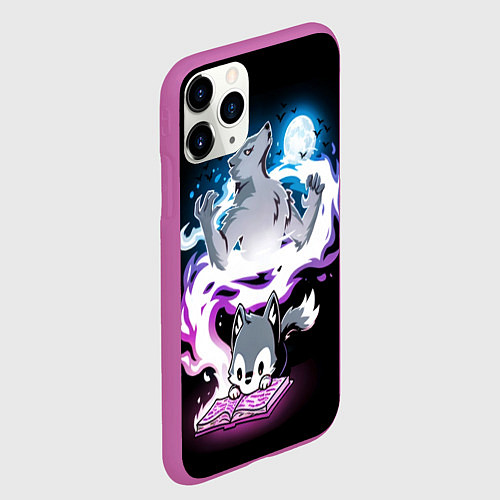 Чехол iPhone 11 Pro матовый Сказка юного волка / 3D-Фиолетовый – фото 2