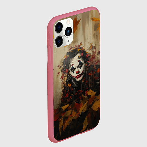 Чехол iPhone 11 Pro матовый Джокер - депрессивная осень / 3D-Малиновый – фото 2