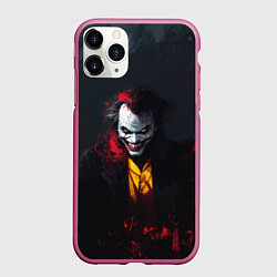 Чехол iPhone 11 Pro матовый Джокер в красной краске, цвет: 3D-малиновый