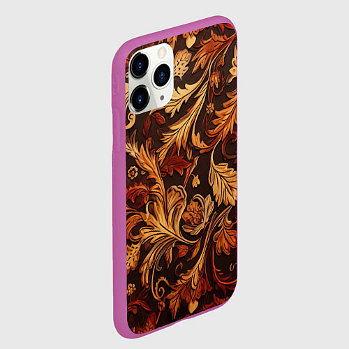Чехол iPhone 11 Pro матовый Старый ковер текстура / 3D-Фиолетовый – фото 2