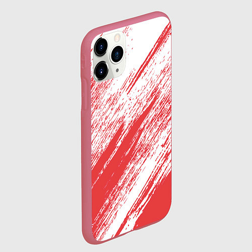 Чехол iPhone 11 Pro матовый The color is white and red / 3D-Малиновый – фото 2