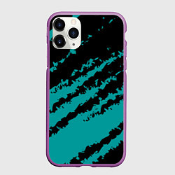 Чехол iPhone 11 Pro матовый The color is black and light blue, цвет: 3D-фиолетовый
