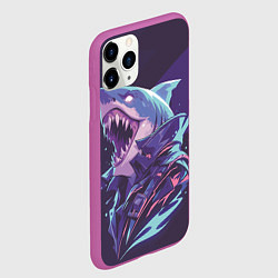 Чехол iPhone 11 Pro матовый Акула-монстр, цвет: 3D-фиолетовый — фото 2