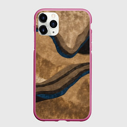 Чехол iPhone 11 Pro матовый Песочная абстракция, цвет: 3D-малиновый