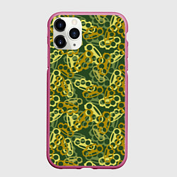 Чехол iPhone 11 Pro матовый Зелёные кастеты, цвет: 3D-малиновый