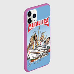 Чехол iPhone 11 Pro матовый Metallica - on the ship, цвет: 3D-фиолетовый — фото 2