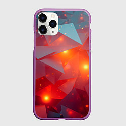 Чехол iPhone 11 Pro матовый Абстракция осколки солнечные блики, цвет: 3D-фиолетовый