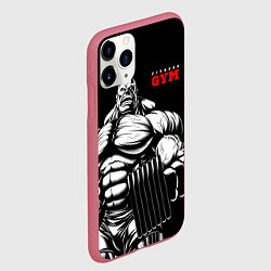 Чехол iPhone 11 Pro матовый Fitness GYM - jock, цвет: 3D-малиновый — фото 2