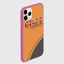 Чехол iPhone 11 Pro матовый Пять спортивных кроликов, цвет: 3D-фиолетовый — фото 2