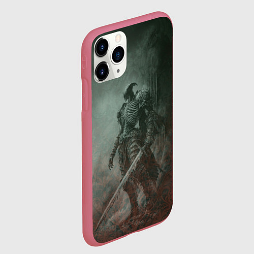 Чехол iPhone 11 Pro матовый Элитный воин-скелет / 3D-Малиновый – фото 2